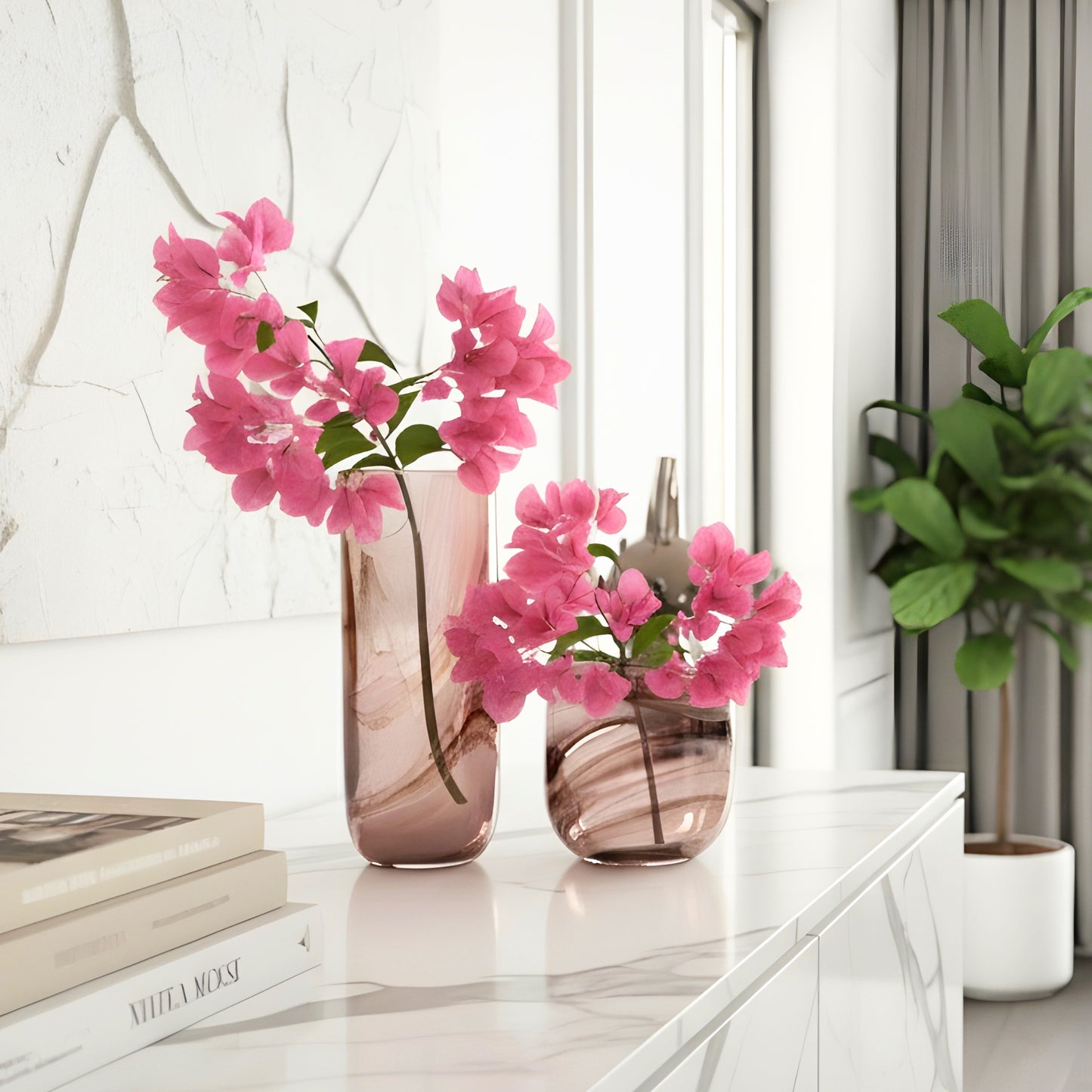 Hazel by La Muse – Handmade Glass Vase Set for Console & Dining Table