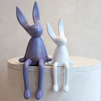 Hoppers by La Muse – Ceramic Rabbit Showpiece Set for Console Table & Shelf Decor