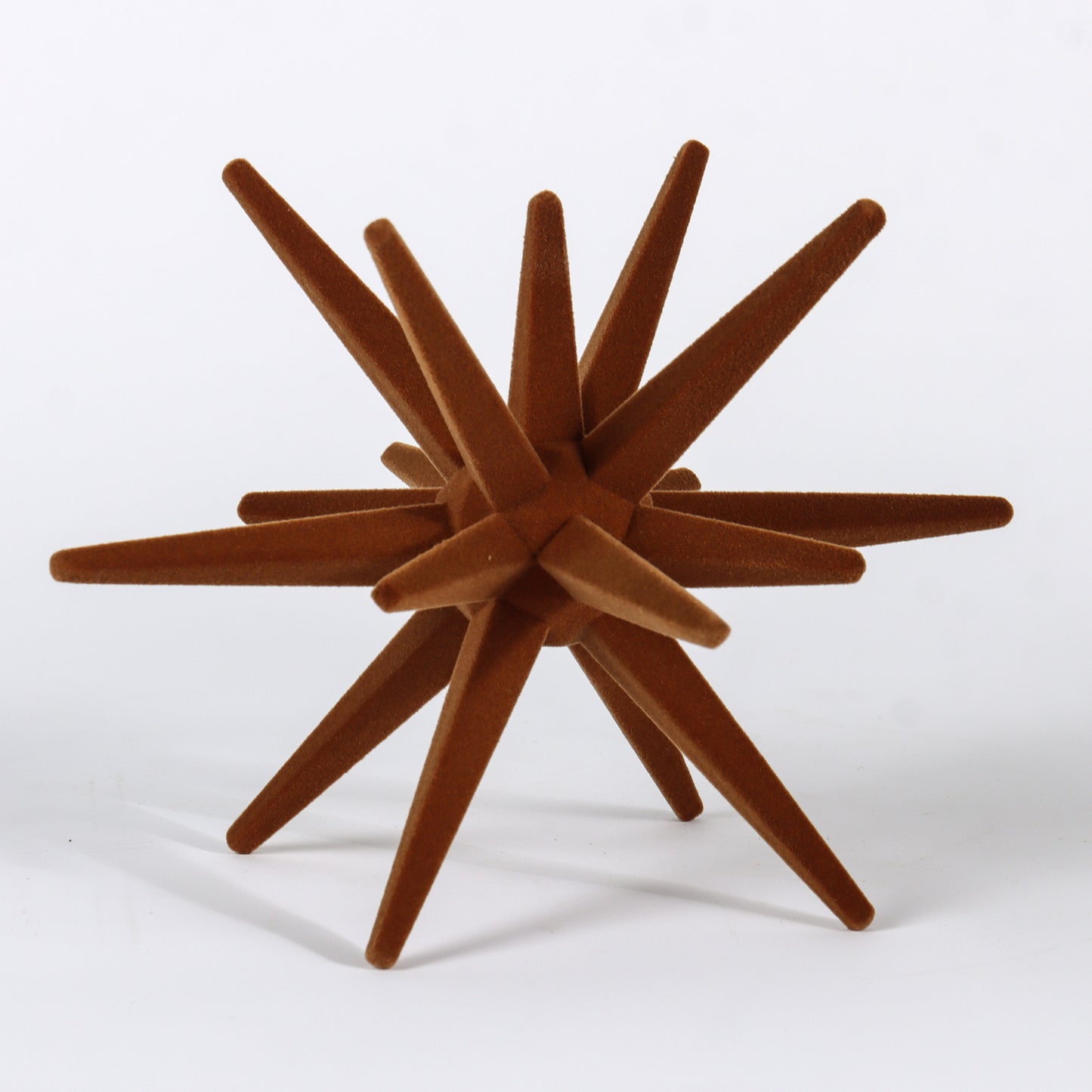 Brown star-shaped object on a white background
