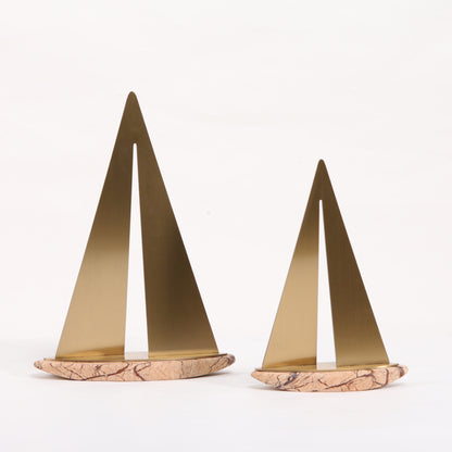 Voyager - Marble & Metal Boat Showpiece