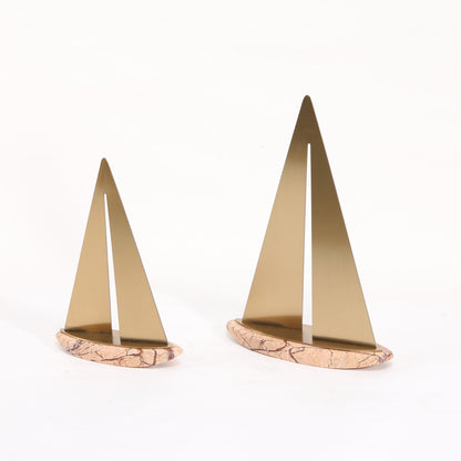 Voyager - Marble & Metal Boat Showpiece