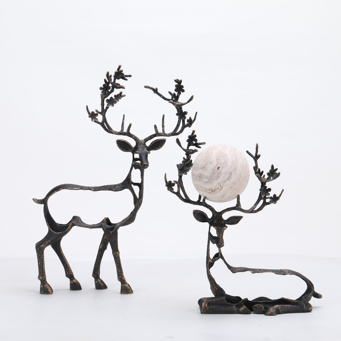 Elara - Marble & Metal Deer Figurines