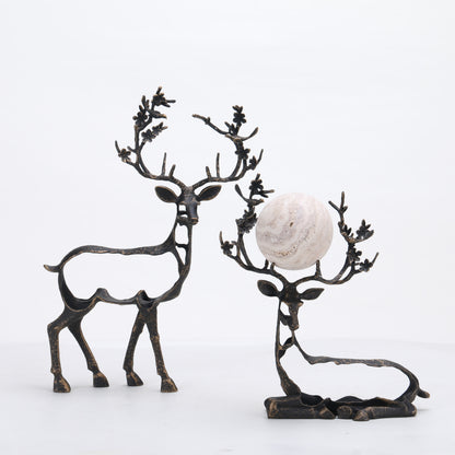 Elara - Marble & Metal Deer Figurines