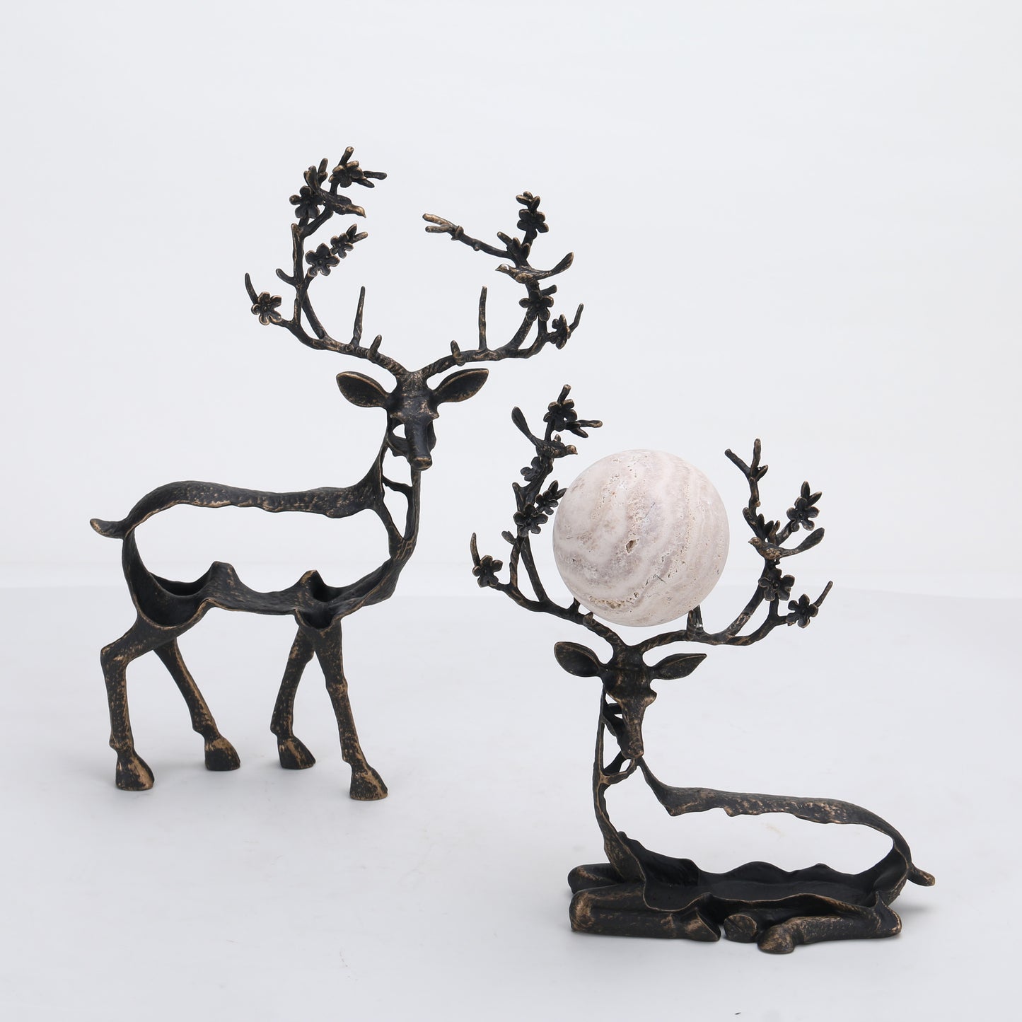 Elara - Marble & Metal Deer Figurines