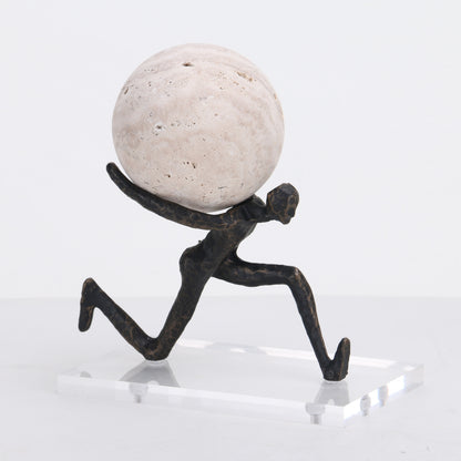 Herculean - Metal & Marble Human Figurine