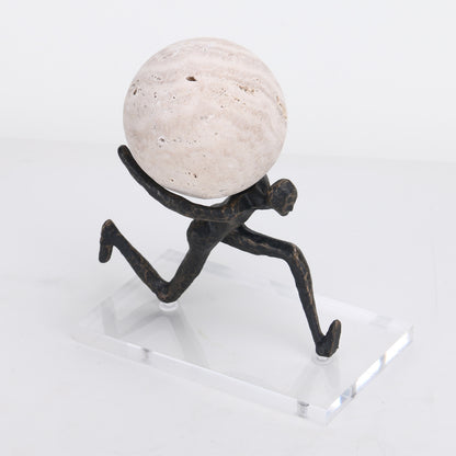 Herculean - Metal & Marble Human Figurine