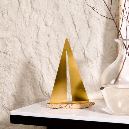 Voyager - Marble & Metal Boat Showpiece