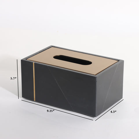 Bling Box: Artstone & Brass Decorative Tissue Box