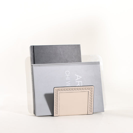 Magazine Holder Touch of Suave - Leather & Acrylic Magazine Holder