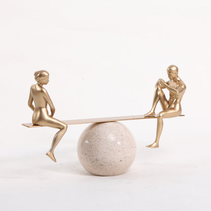 Tango - Metal & Marble Couple Figurine