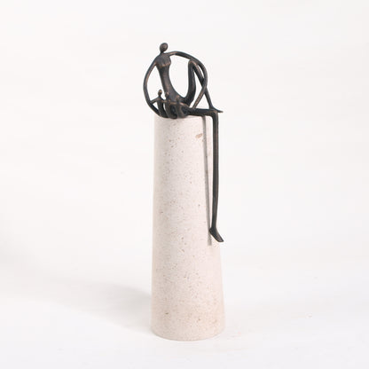 Nestling - Marble & Metal Human Figurine