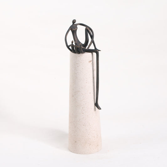 Nestling - Marble & Metal Human Figurine