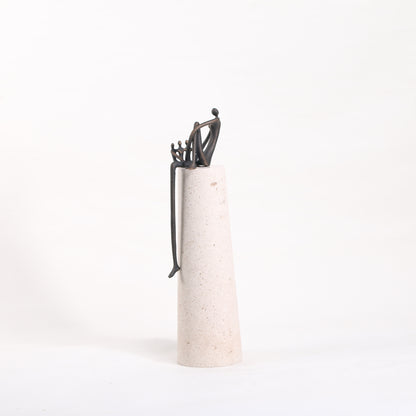 Nestling - Marble & Metal Human Figurine