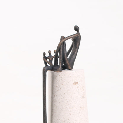 Nestling - Marble & Metal Human Figurine
