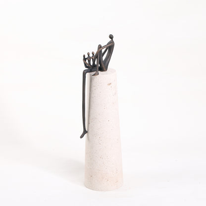 Nestling - Marble & Metal Human Figurine