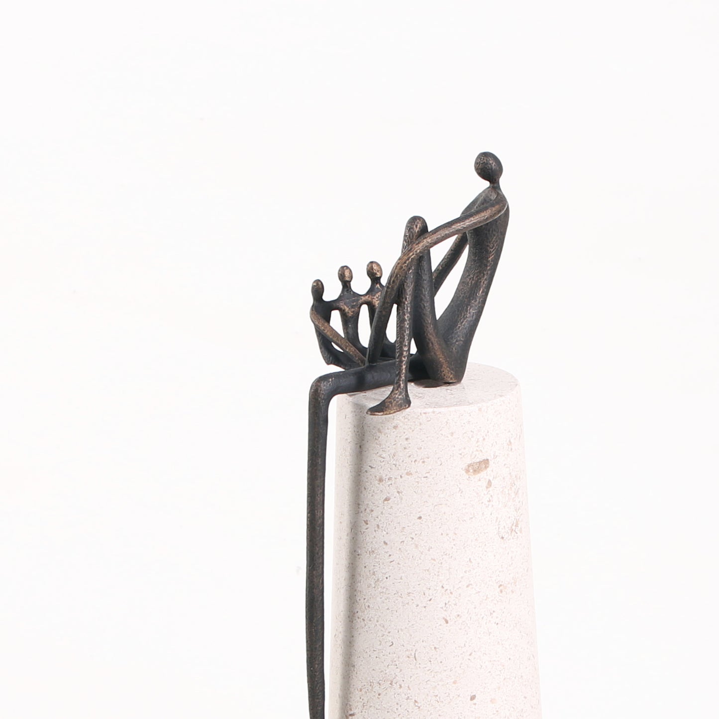 Nestling - Marble & Metal Human Figurine