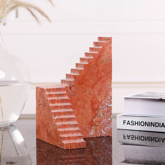 Staircase inspired showpieces made of italian travertine stone for modern home & office interiors