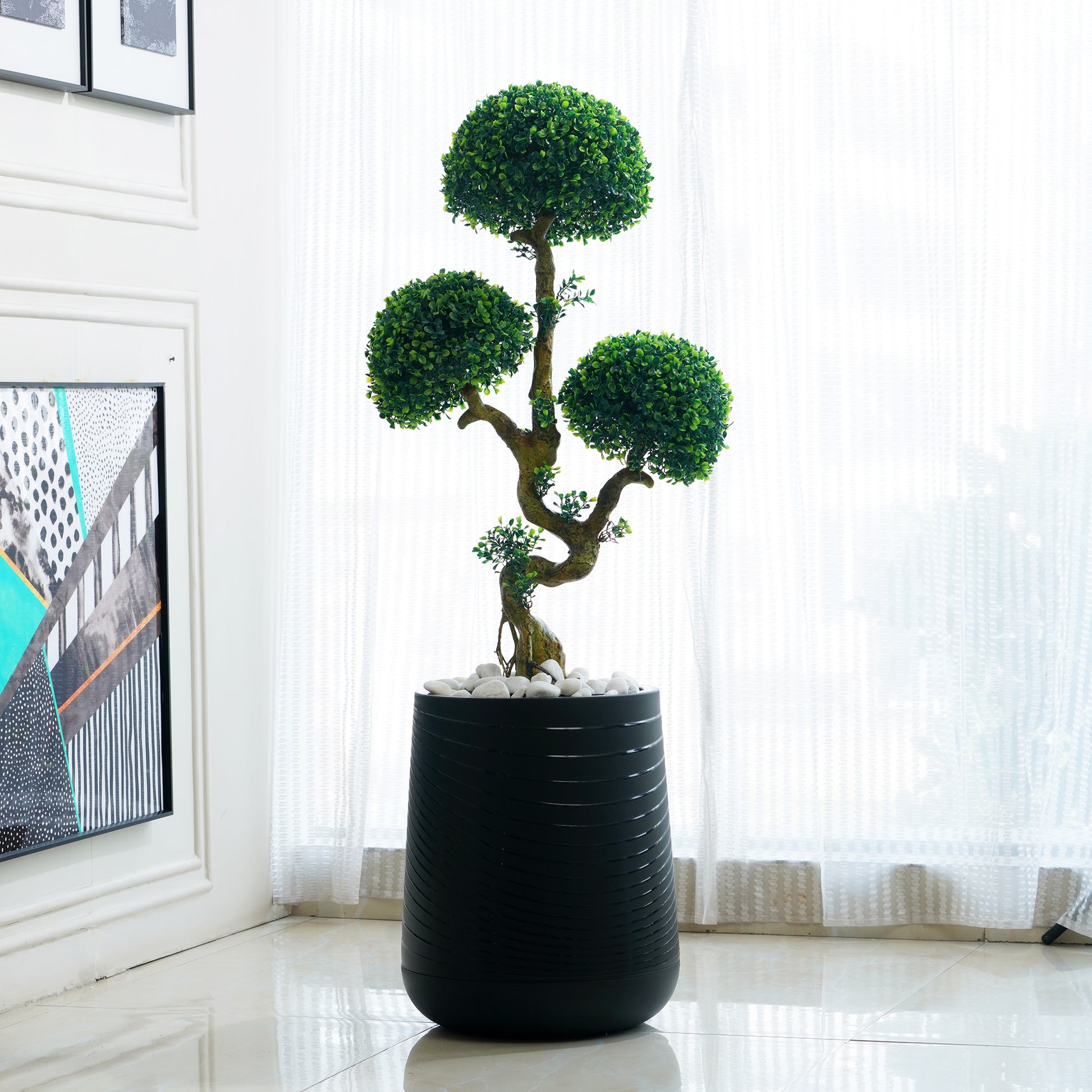 tall artificial bonsai tree Kairoku by La Muse ~ 4 Feet Tall Artificial Bonsai Tree for Villas & Luxury Residences