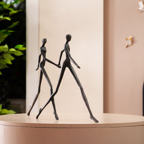Unified Steps - Walking Humans Metal Sculpture ≈ 1.5 Feet Tall