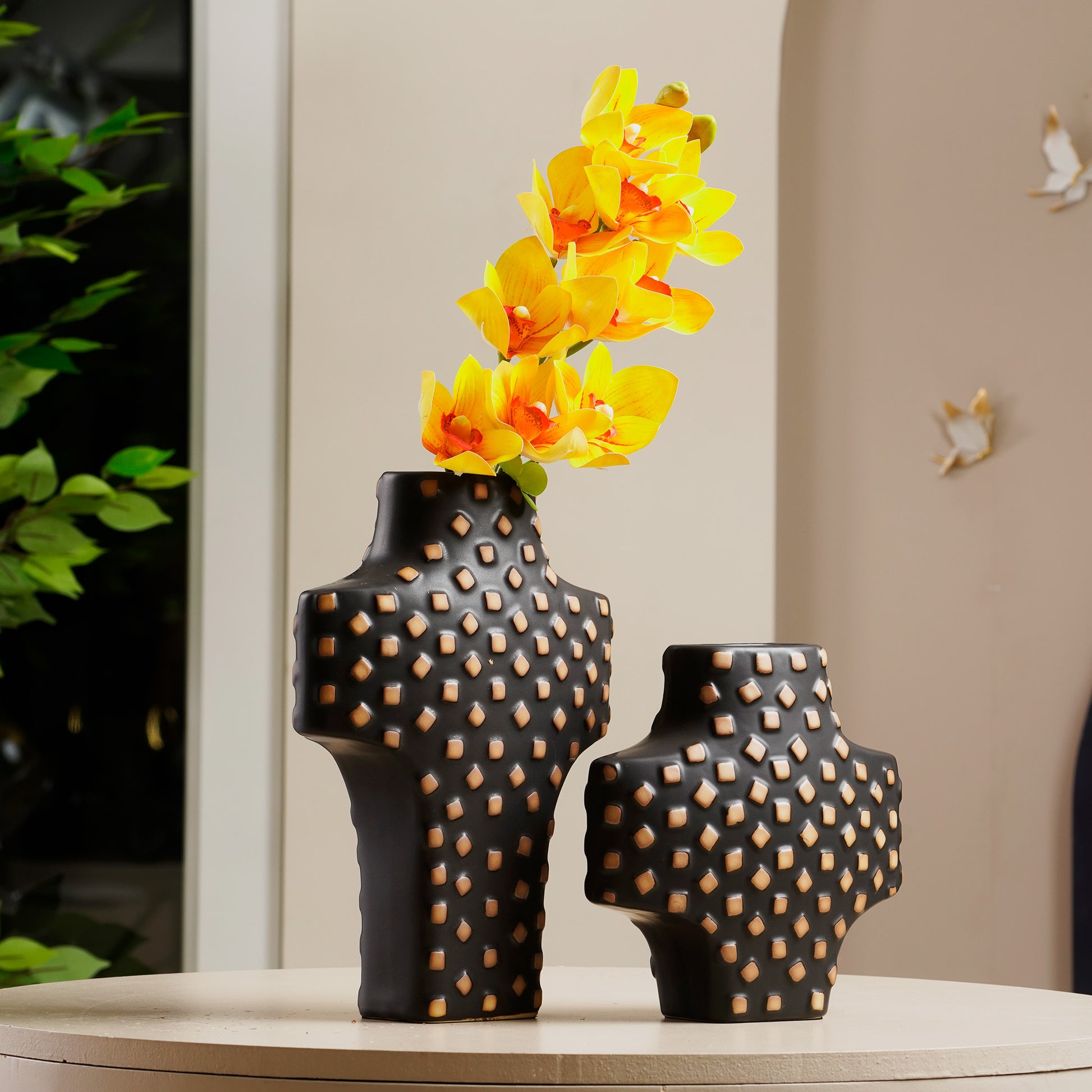 Table Vase A Royal Stash: Cross Shaped Ceramic Flower Vase