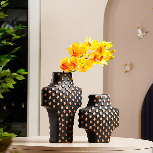 Table Vase A Royal Stash: Cross Shaped Ceramic Flower Vase