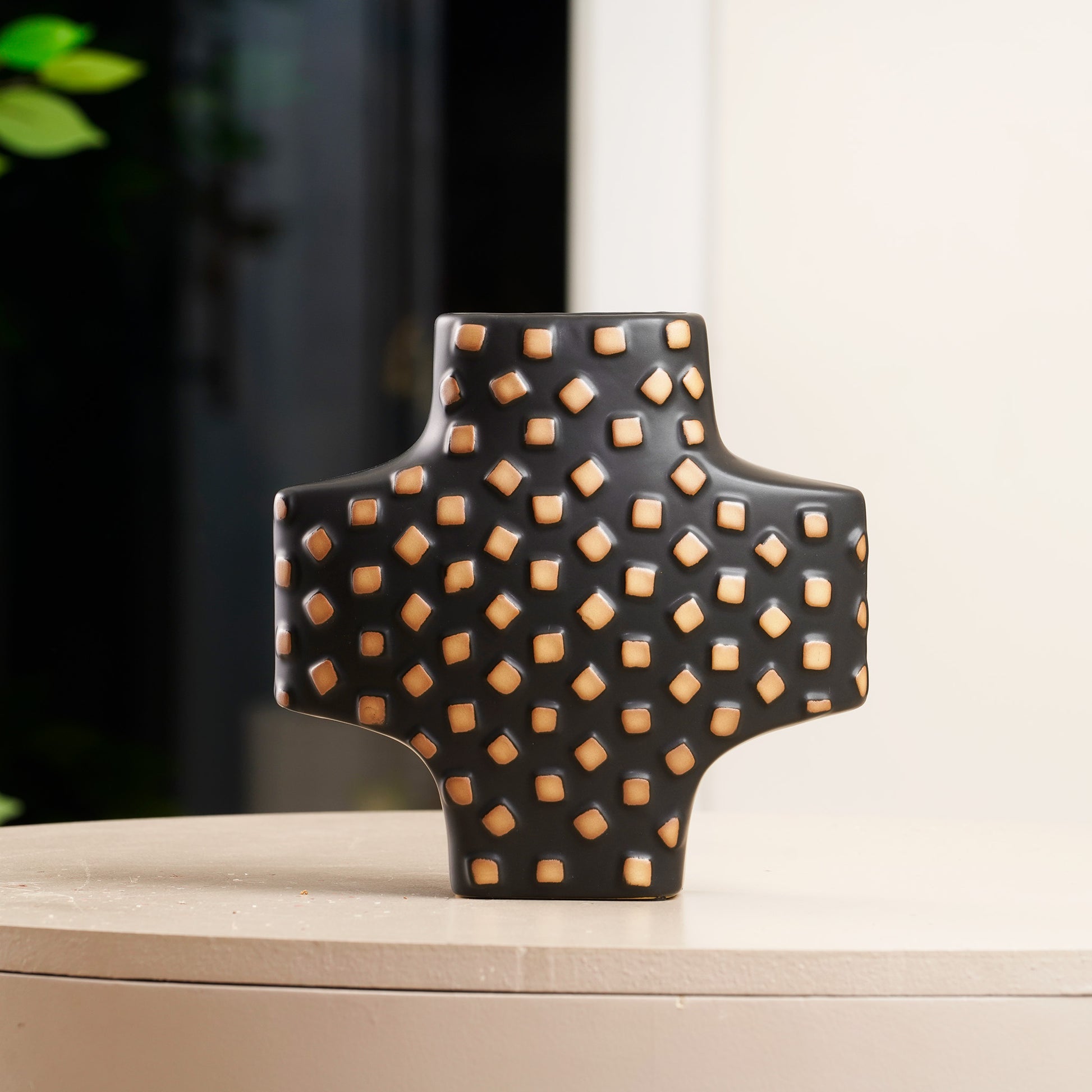 Table Vase A Royal Stash: Cross Shaped Ceramic Flower Vase