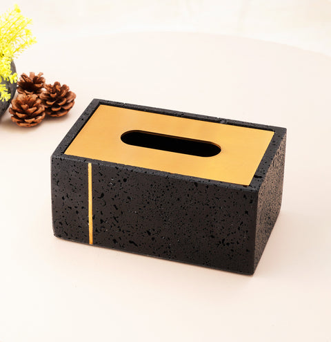 Bling Box: Artstone & Brass Decorative Tissue Box