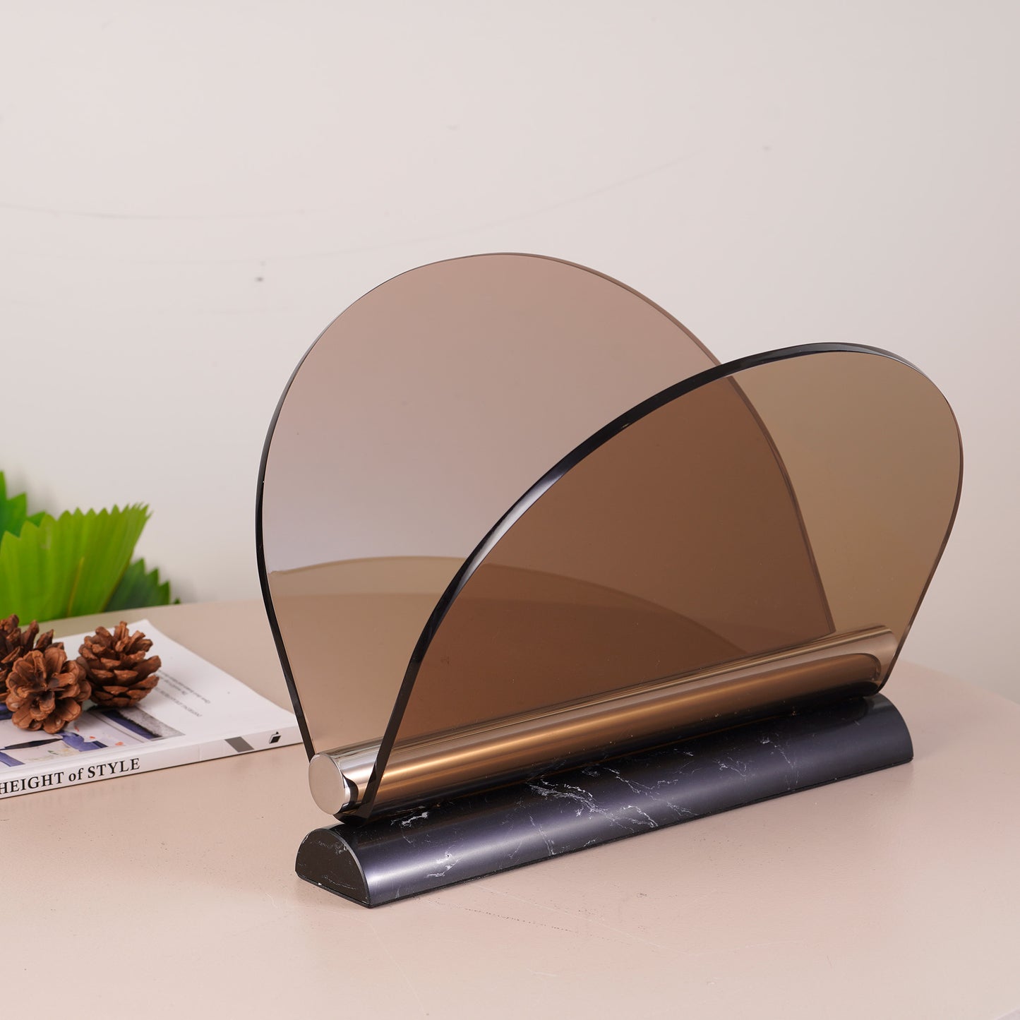 Artful Organization: Marble & Metal Magazine Holder