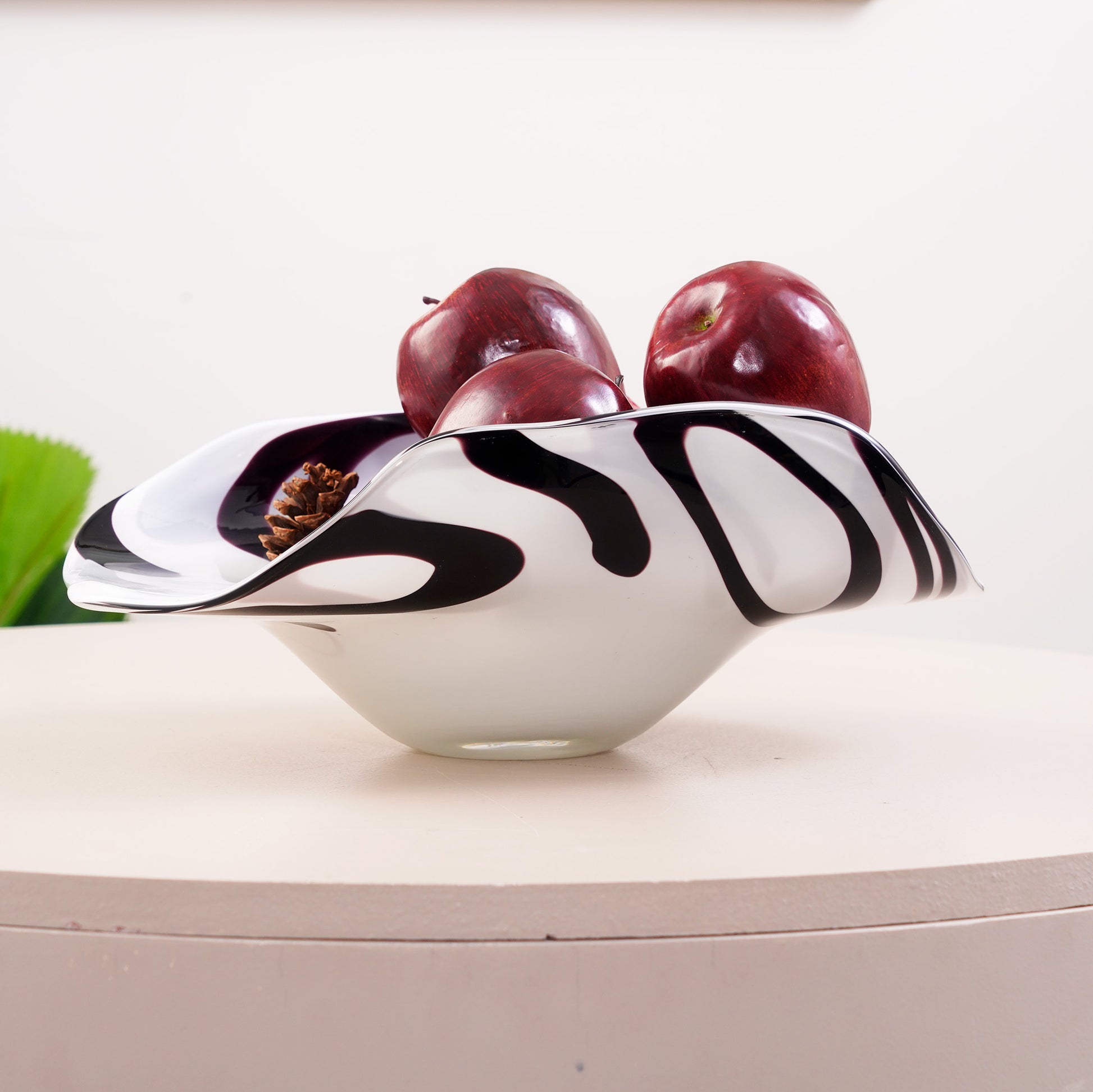 Decorative Bowl Monochrome Medley: Decorative Glass Fruit Bowl