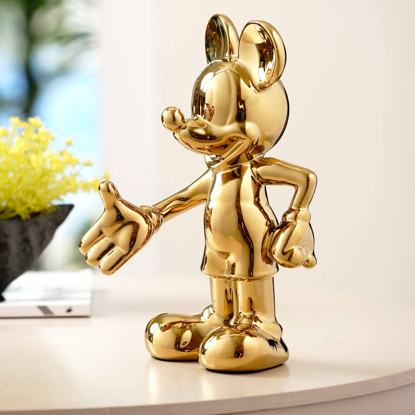 Glimpses of Innocence : Ceramic Mickey Mouse Table Showpiece - Gold
