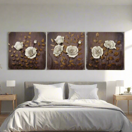 Premium Wall Art Botanic Ballet - Premium 3D Floral Wall Art (Set of 3)