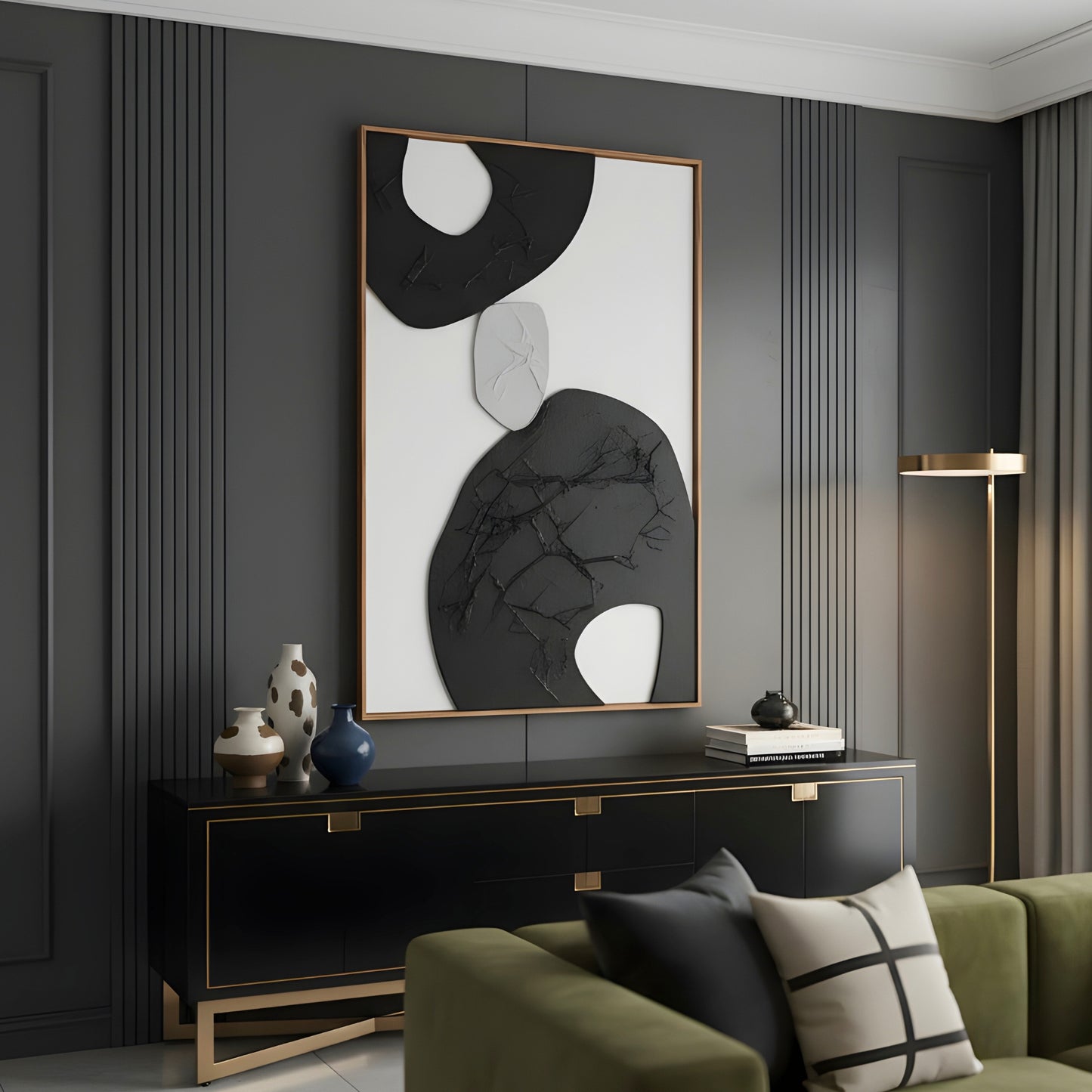 Equis - Modern Abstract Premium Wall Art ~ 4 ft x 2.5 ft