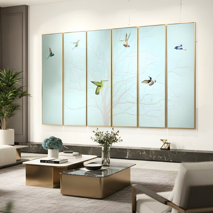 Skybound – Nature inspired Mixed Media Wall Art (Set of 6) ~ 6.5 ft x 4 ft