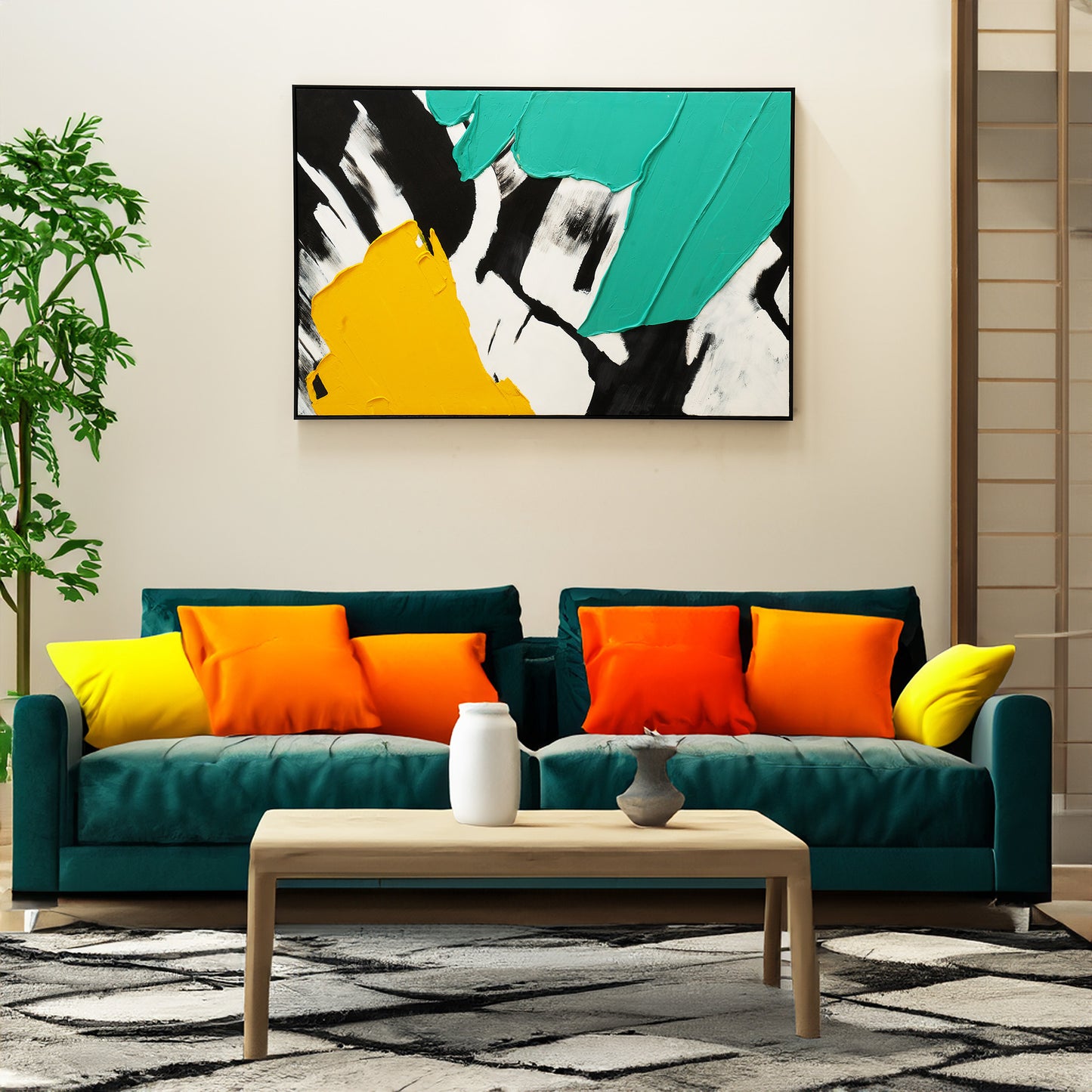 Handmade Oil Paintings Tranquil Tinge Tapestry Premium Handmade Oil Painting (5 x 3.2 Feet)