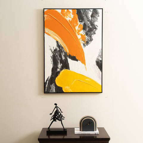 Amber Hues Premium Handmade Oil Painting (5 x 3.2 Feet)