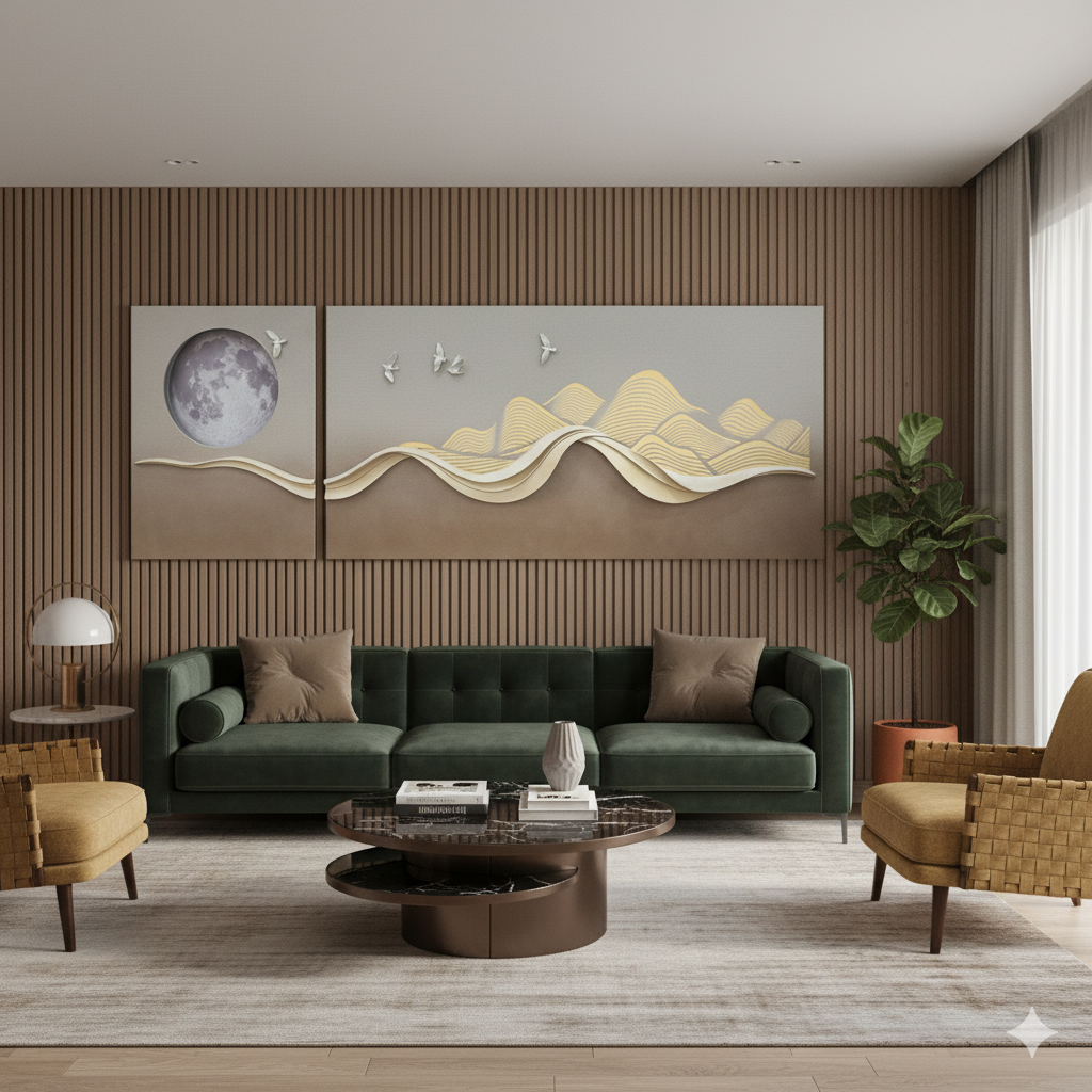 Lunaris - Moon Inspired Premium 3D Wall Art ~ 8 feet Long