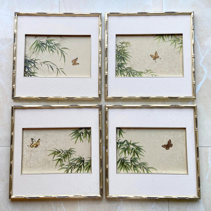 Satori - Butterfly & Nature Inspired Premium Wall Art (Set of 4) ~ 3.5 x 3.5 ft