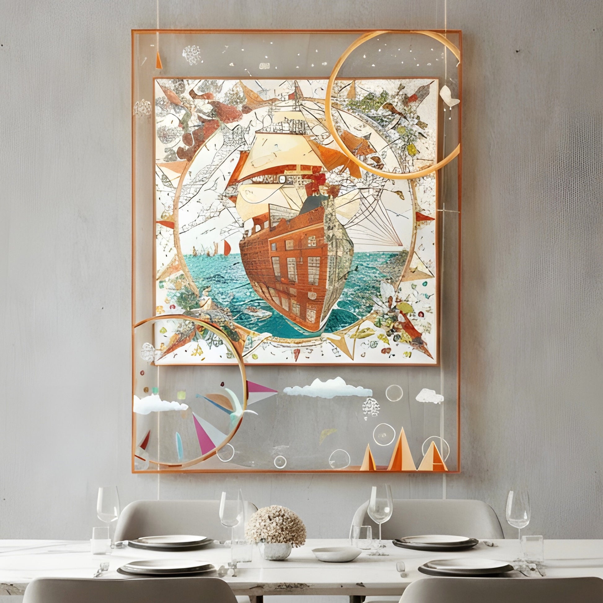 Odyssey by La Muse – 4 ft x 3 ft Ship & Travel Inspired Wall Art for Living Room & Office