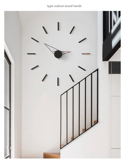 Eye of the Hurricane - Designer Wall Clock (Black & Brown Wood)