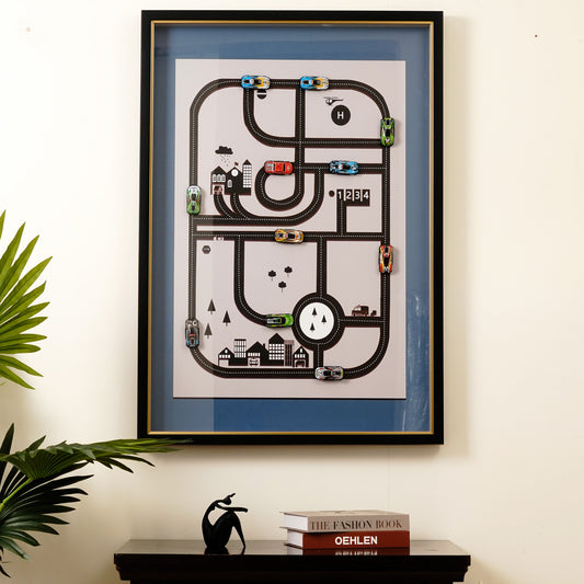 Premium Wall Art Pixel Metropolis - Video Game Inspired Framed 3D Wall Art