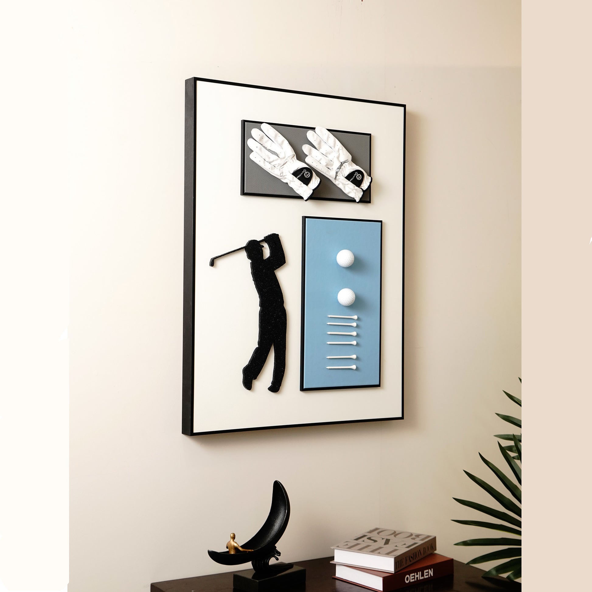 Premium Wall Art Champions' Journey - Golf Inspired Sports Theme Vertical Framed Wall Art