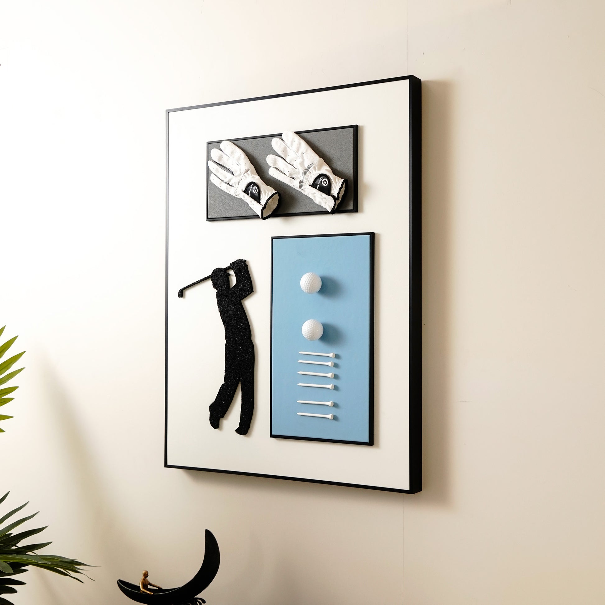 Premium Wall Art Champions' Journey - Golf Inspired Sports Theme Vertical Framed Wall Art