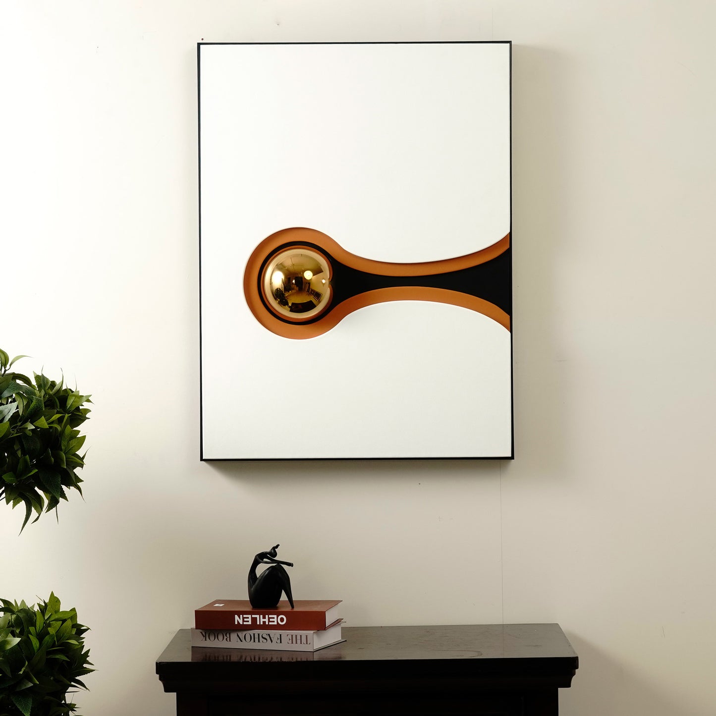 Premium Wall Art Chromatic Harmonies - Orange, Black & Gold Modern Abstract Wall Art