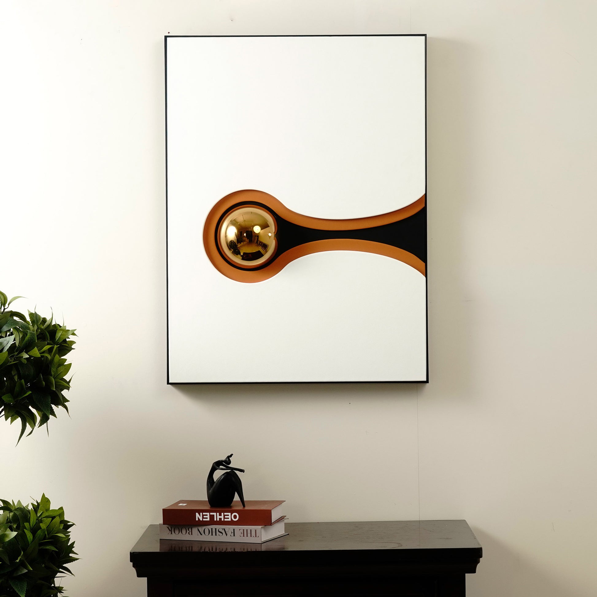 Premium Wall Art Chromatic Harmonies - Orange, Black & Gold Modern Abstract Wall Art