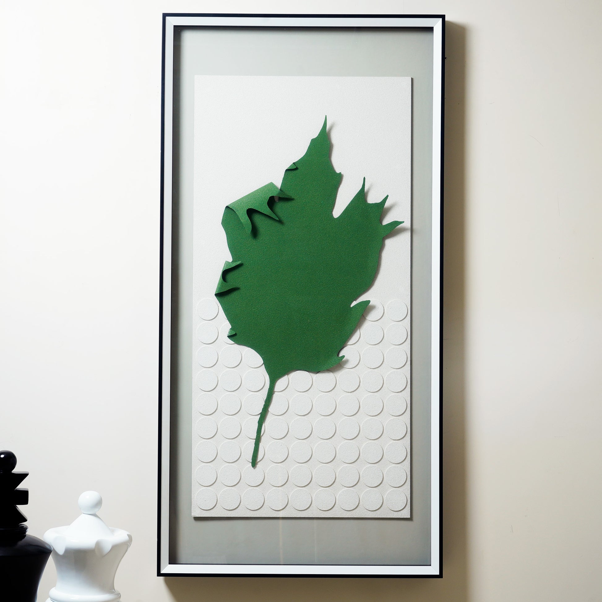 Premium Wall Art Eternal Autumn - Maple Leaves Inspired Glass Framed Vertical 3D Wall Art