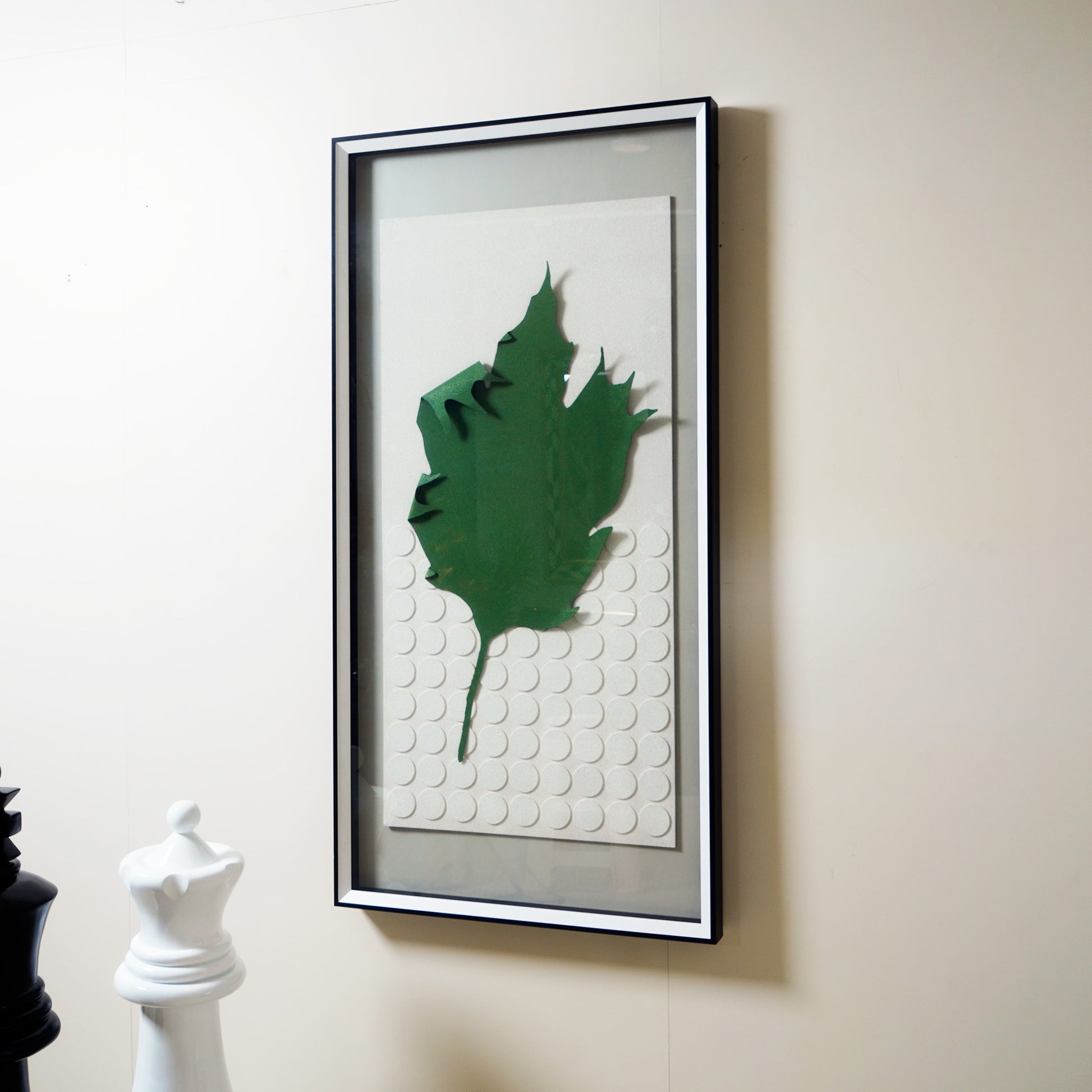 Premium Wall Art Eternal Autumn - Maple Leaves Inspired Glass Framed Vertical 3D Wall Art