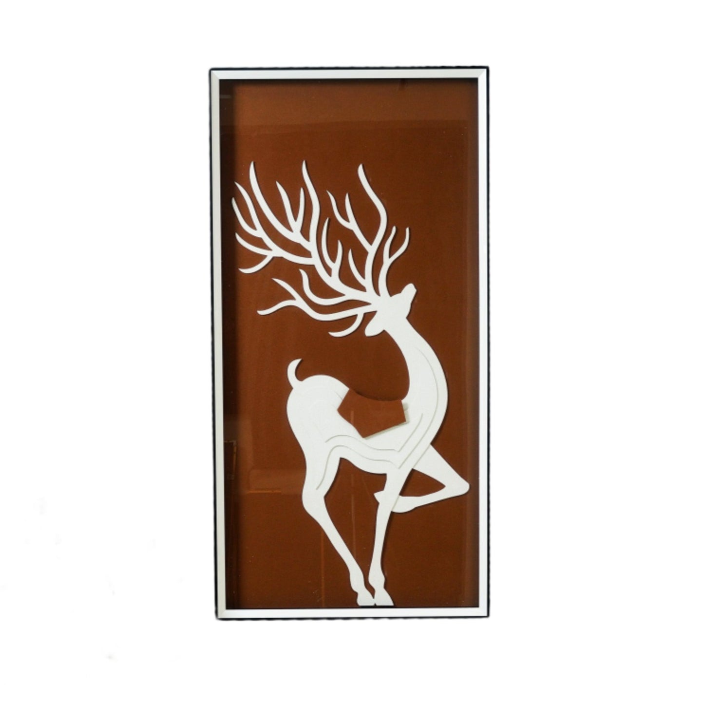Premium Wall Art Majestic Serenity - Deer Inspired Nature Themed Vertical Framed Wall Art