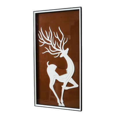 Premium Wall Art Majestic Serenity - Deer Inspired Nature Themed Vertical Framed Wall Art