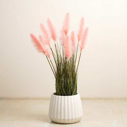 Pampas Oasis - 3.2 Feet Tall Pampas Artificial Plant - Pink
