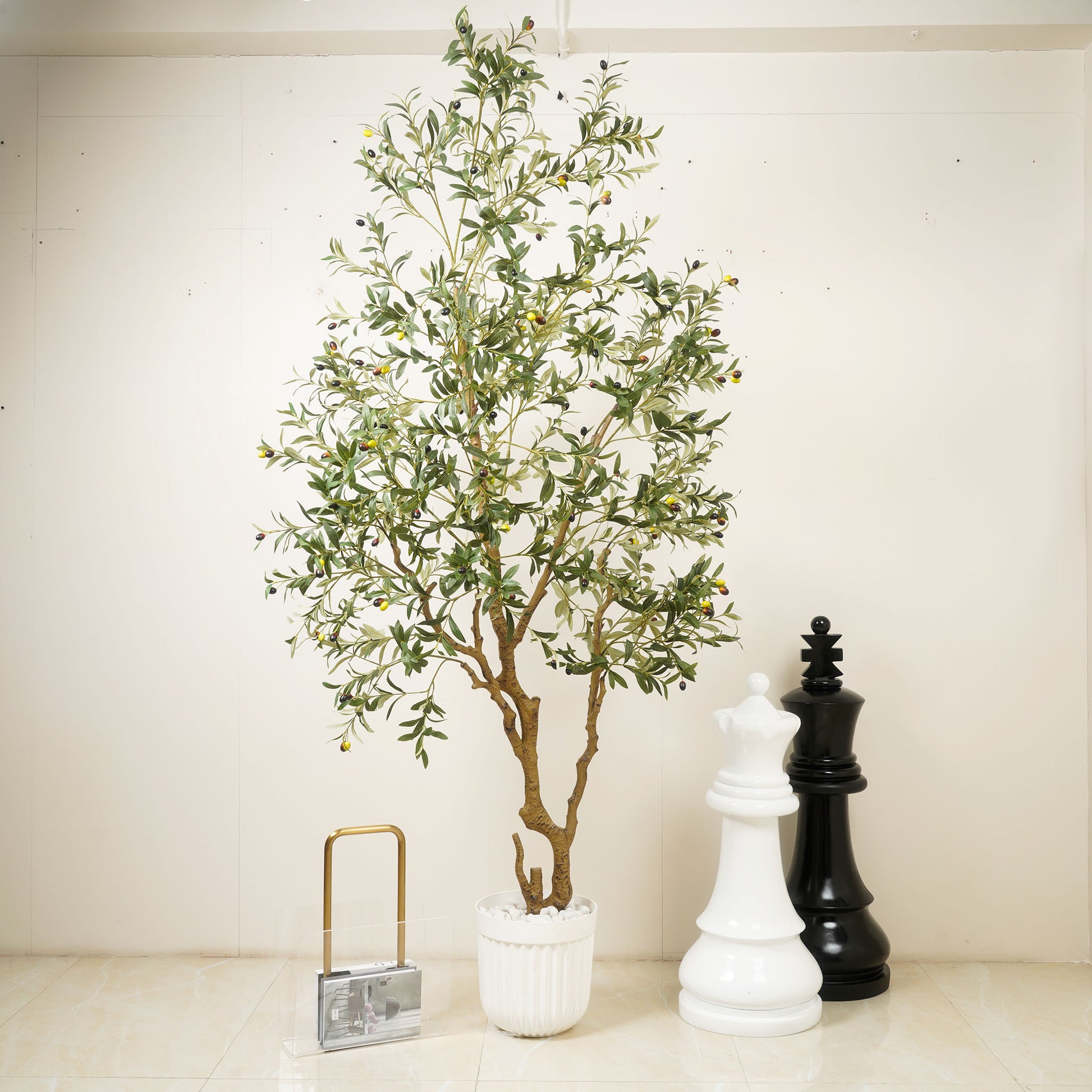 Artificial Trees/Plants Mediterranean Serenity - 7.8 Feet Tall Olive Tree Artificial Plant